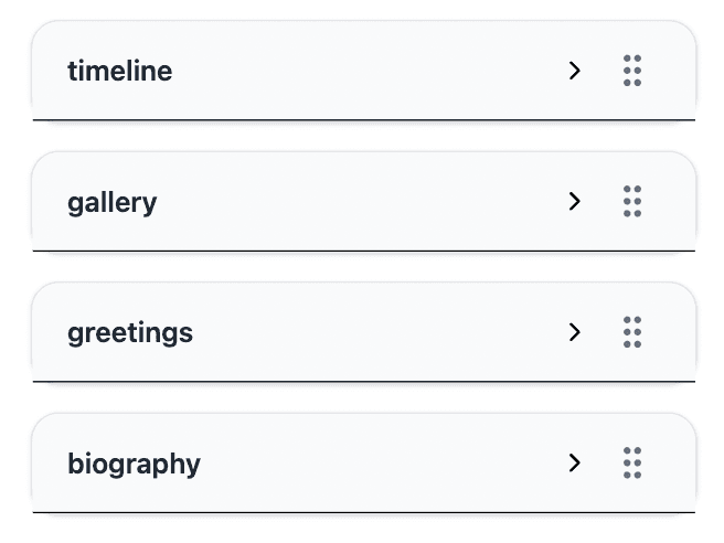 Flytt seksjoner med drag-and-drop